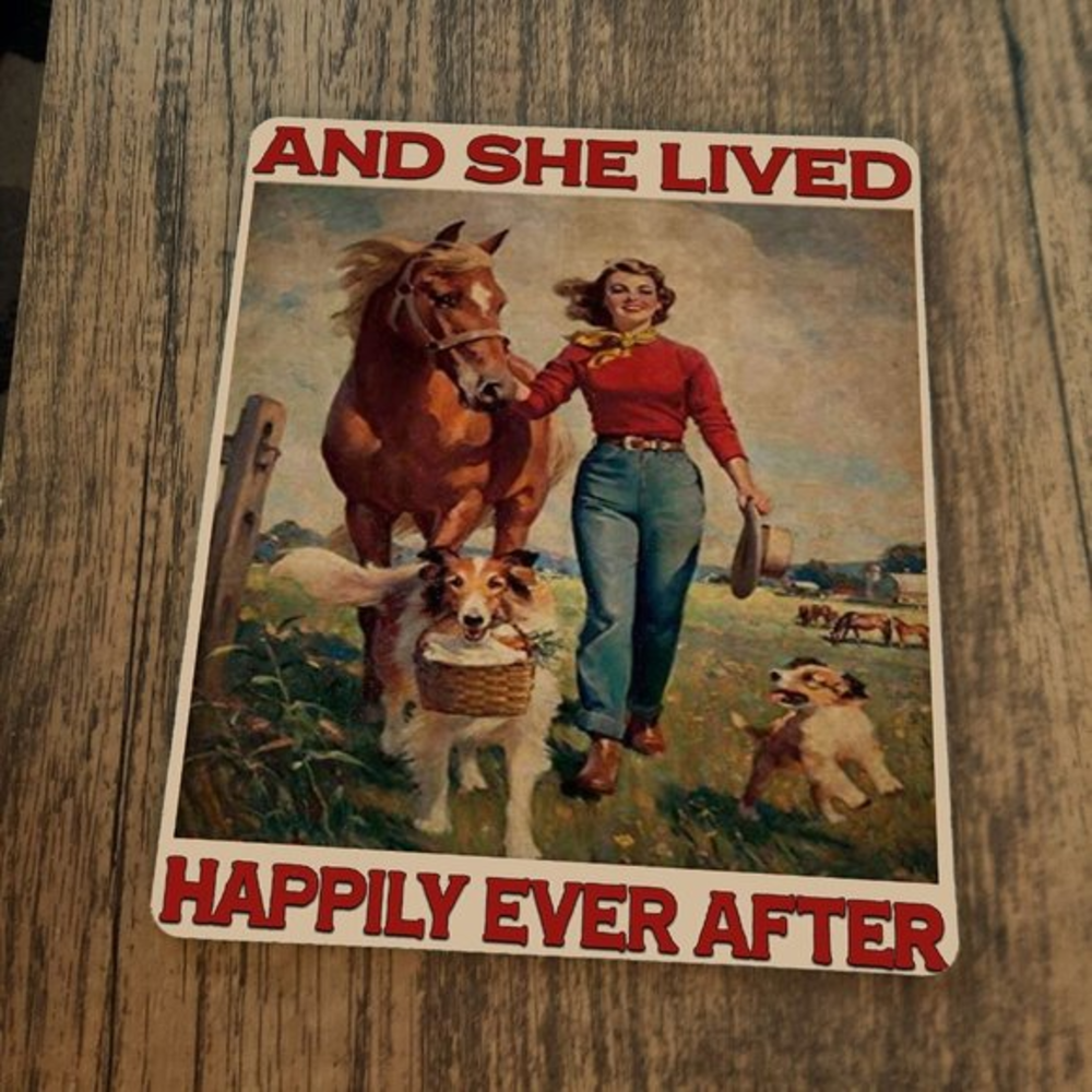 And She Lived Happily Ever After Horse‎ Mouse Pad